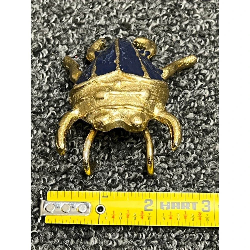 Cast Brass Egyptian Scarab Beetle Paperweight 3” - Vintage!